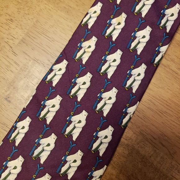 Purple Brooks Brothers tie with Polar Bear Athlete - Picture 3 of 3